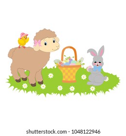 Easter bunny and lamb