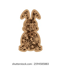 Easter bunny. Easter Laser Cut Template for Cutting machine.