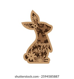 Easter bunny. Easter Laser Cut Template for Cutting machine.