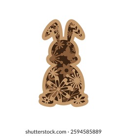 Easter bunny. Easter Laser Cut Template for Cutting machine.