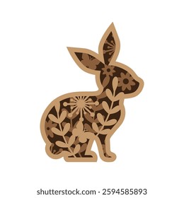 Easter bunny. Easter Laser Cut Template for Cutting machine.