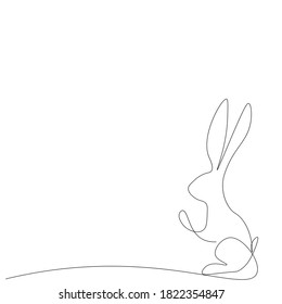 Dibujo de la línea del conejo de Pascua. Ilustración del vector