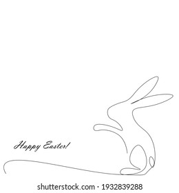Dibujo de líneas de conejo de Pascua, ilustración vectorial