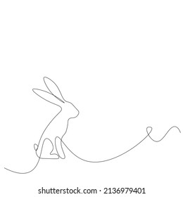 Easter bunny line drawing vector illustration