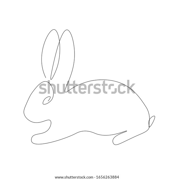 Easter Bunny Line Drawing Vector Illustration Stock Vector (Royalty ...