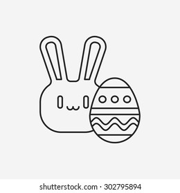 Easter bunny line icon