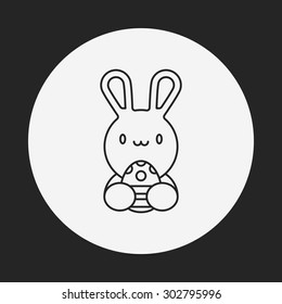 Easter bunny line icon