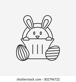 Easter bunny line icon