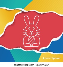 Easter bunny line icon