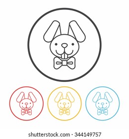 Easter bunny line icon