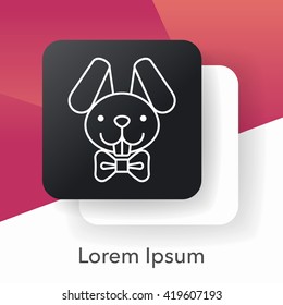 Easter bunny line icon