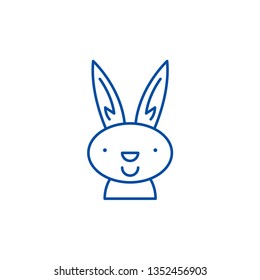 Easter bunny line icon concept. Easter bunny flat  vector symbol, sign, outline illustration.