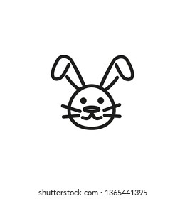 Easter bunny line icon. Rabbit, hare, rodent. Easter concept. Vector illustration can be used for topics like animals, pets, fauna