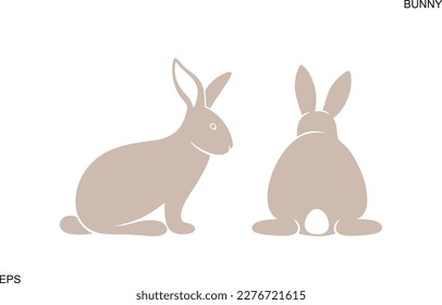 Easter bunny logo. Isolated Easter bunny on white background