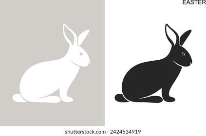 Easter bunny logo. Isolated Easter bunny on white background