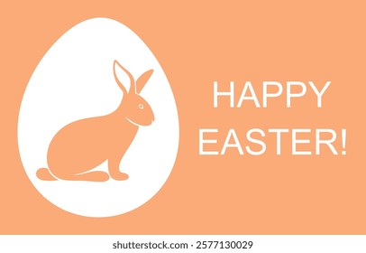 Easter bunny logo. Isolated Easter bunny on white background
