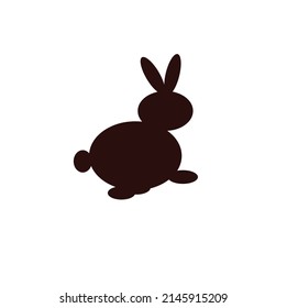 easter bunny logo rabbit icon silhouette rabbit head with two long ear