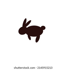 easter bunny logo rabbit icon silhouette rabbit head with two long ear