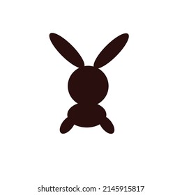 easter bunny logo rabbit icon silhouette rabbit head with two long ear