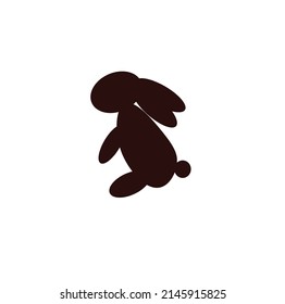 easter bunny logo rabbit icon silhouette rabbit head with two long ear