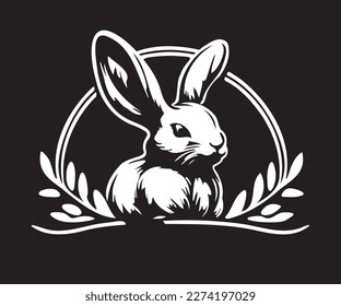 Plantilla de logotipo del conejito de Pascua. Ilustración vectorial de conejo.