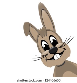 easter bunny look from side isolated white