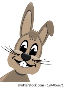 easter bunny look from side isolated white