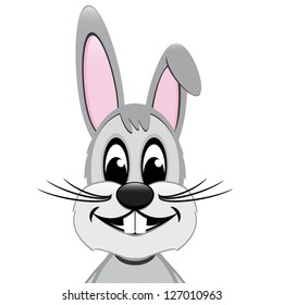 easter bunny look from side isolated white