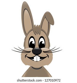 easter bunny look from side isolated white