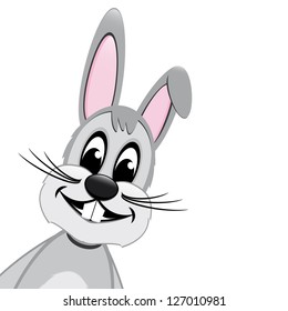 easter bunny look from side isolated white