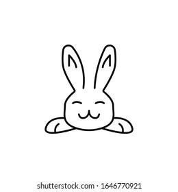 easter, bunny, mammal, rabbit line icon on white background