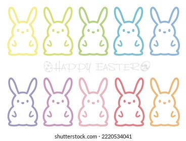 Ilustración De Esbozo Colorido Del Vector De Mascota Del Bunny De Semana Santa Aislada En Un Fondo Blanco.