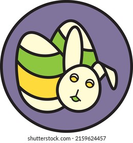 Easter bunny mask, illustration, vector on a white background.