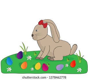 
Easter bunny in the meadow