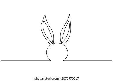 Easter bunny in a minimalist style with one line for a postcard, banner, design.