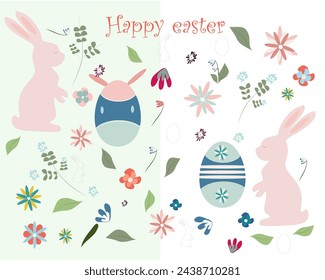 easter bunny moods and ester eggs flowers