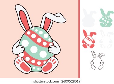 Easter Bunny multilayered 3d paper craft design for crafting