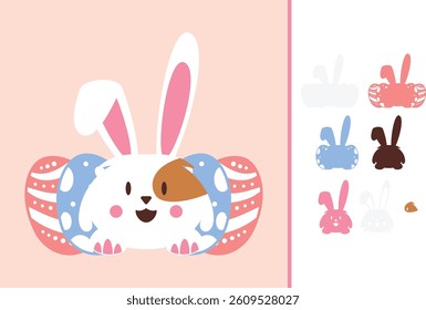 Easter Bunny multilayered 3d paper craft design for crafting