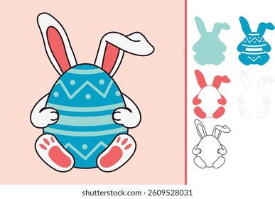 Easter Bunny multilayered 3d paper craft design for crafting