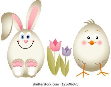 Easter bunny on chick