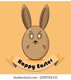 Easter Bunny on colour background. Vector ilustration