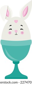 Conejo de Pascua en el portahuevos