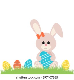 easter bunny on the grass