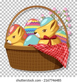 Easter  bunny on grid background illustration