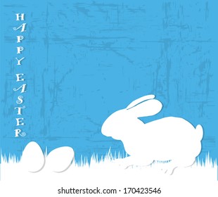 Easter bunny on grunge background