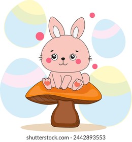 Conejito de Pascua en un vector de hongo
