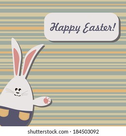 Easter Bunny on Stripped Background