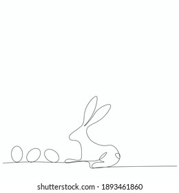 Easter bunny on white background, vector illustration