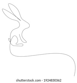 Conejo de Pascua sobre fondo blanco, ilustración vectorial