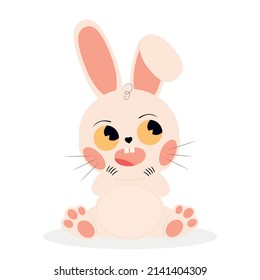 Conejo de Pascua sobre fondo blanco - Ilustración vectorial